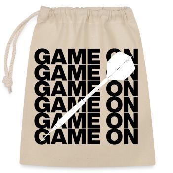 Game On: Dart Attack! ONEHUNDRETEIGHTY, Arrow white - Closable cotton gift bag (25x30cm) - nature - Front
