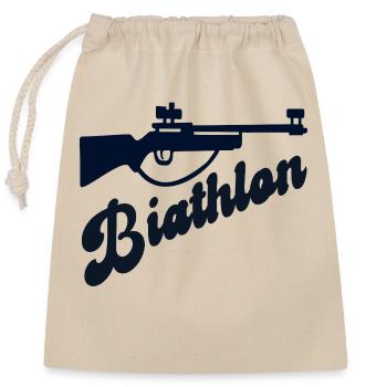 Winter Sport Biathlon - Verschließbarer Geschenkbeutel aus Baumwolle (25x30cm) - Natur - Vorne