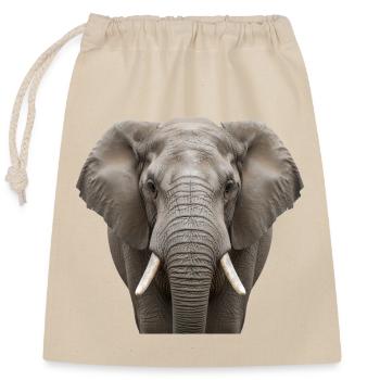 Elefant Porträt Majestätisch Wildlife Design - Verschließbarer Geschenkbeutel aus Baumwolle (25x30cm) - Natur - Vorne