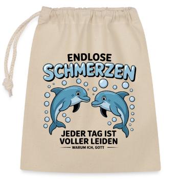 Endlose Schmerzn - Funny Deutsche Memes - Verschließbarer Geschenkbeutel aus Baumwolle (25x30cm) - Natur - Vorne