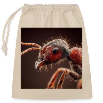 Portrait macro réaliste de la faune des fourmis - Sac cadeau en coton avec cordon (25 x 30 cm) - nature - Devant