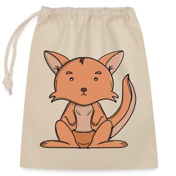 Niedliches Känguru, niedliches Kawaii, australisches Tier - Verschließbarer Geschenkbeutel aus Baumwolle (25x30cm) - Natur - Vorne