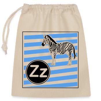 Z pour Zebra - Sac cadeau en coton avec cordon (25 x 30 cm) - nature - Devant