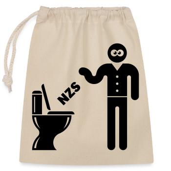 NZS In’s Klo, In Die Toilette! Gegen Rechts Black - Verschließbarer Geschenkbeutel aus Baumwolle (25x30cm) - Natur - Vorne