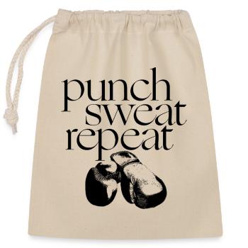 PUNCH SWEAT REPEAT - Closable cotton gift bag (25x30cm) - nature - Front