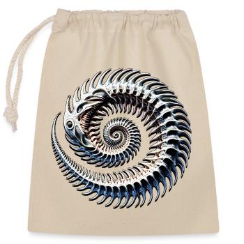 Fantasy Fossil Spiral Bony Fish Metamorphosis - Closable cotton gift bag (25x30cm) - nature - Front