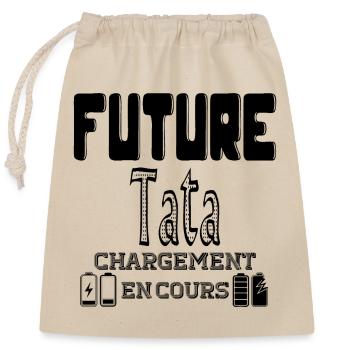 Future Tata Chargement En Cours - Sac cadeau en coton avec cordon (25 x 30 cm) - nature - Devant