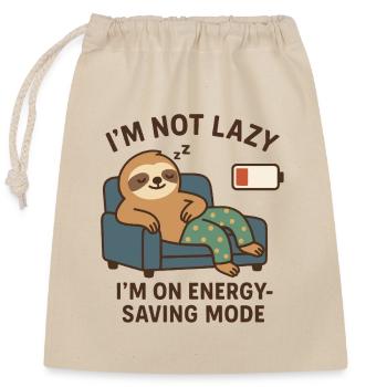 Lazy sloth in power saving mode - Closable cotton gift bag (25x30cm) - nature - Front