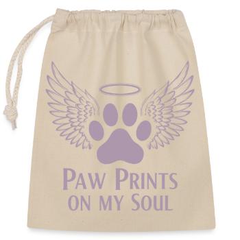 Pug Dog Nuage Ailes d’Ange Adieu Deuil - Sac cadeau en coton avec cordon (25 x 30 cm) - nature - Devant