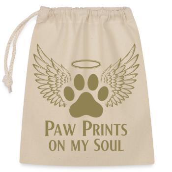 Pug Dog Nuage Ailes d’Ange Adieu Deuil - Sac cadeau en coton avec cordon (25 x 30 cm) - nature - Devant