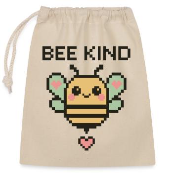 Enfant Abeille - Abeille Pixel avec des Cœurs - Sac cadeau en coton avec cordon (25 x 30 cm) - nature - Devant