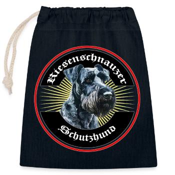 Riesenschnauzer Emblem IGP Hundesport - Verschließbarer Geschenkbeutel aus Baumwolle (25x30cm) - Navy - Vorne