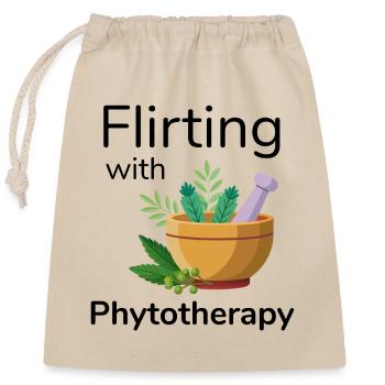 Herbalist Flirting With Phytotherapy Professional  - Closable cotton gift bag (25x30cm) - nature - Front