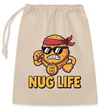 Nug Life - T-shirt drôle - Sac cadeau en coton avec cordon (25 x 30 cm) - nature - Devant