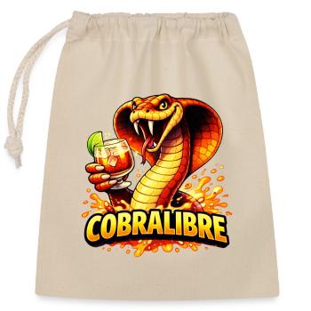 Kobra Cocktail Illustration Cobra Libre - Verschließbarer Geschenkbeutel aus Baumwolle (25x30cm) - Natur - Vorne