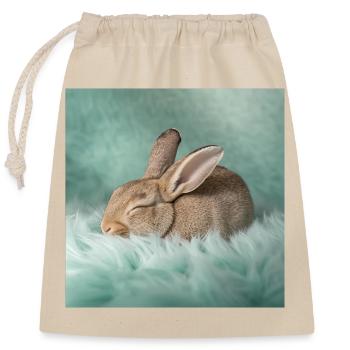 Rêves néon de lapin - Sac cadeau en coton avec cordon (25 x 30 cm) - nature - Devant