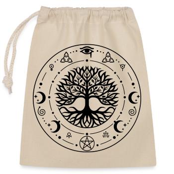 Arbre de Vie sacré - Sac cadeau en coton avec cordon (25 x 30 cm) - nature - Devant