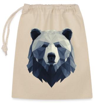 Tête d'ours, dessin ours fort, symbole puissance - Sac cadeau en coton avec cordon (25 x 30 cm) - nature - Devant