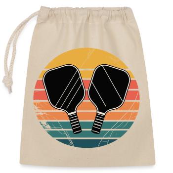 Pickleball - Closable cotton gift bag (25x30cm) - nature - Front