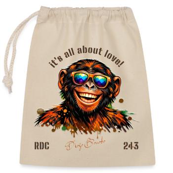 Diogo Bonobo from DRC - Sac cadeau en coton avec cordon (25 x 30 cm) - nature - Devant