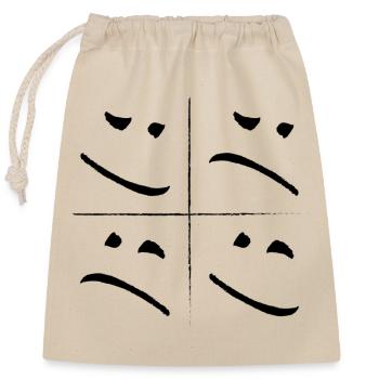 Split Face Sad Good - Closable cotton gift bag (25x30cm) - nature - Front