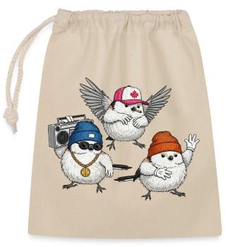 Ambiance de rue Bird Crew - Sac cadeau en coton avec cordon (25 x 30 cm) - nature - Devant