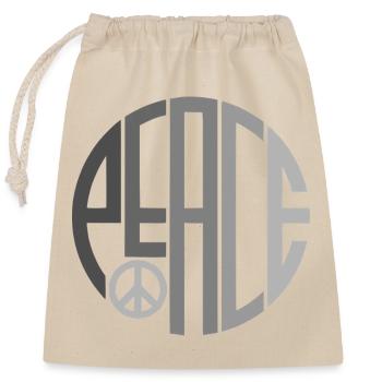 Typographie du cercle Paix avec le signe de la paix - Sac cadeau en coton avec cordon (25 x 30 cm) - nature - Devant