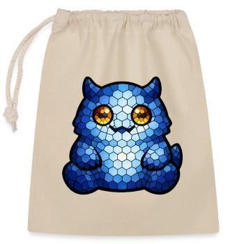 Mosaic Cat Blue-eye - Closable cotton gift bag (25x30cm) - nature - Front