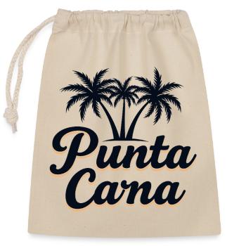 Vacances caribéennes à Punta Cana avec palmiers - Sac cadeau en coton avec cordon (25 x 30 cm) - nature - Devant