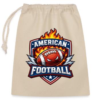 Flammendes Football Emblem - Verschließbarer Geschenkbeutel aus Baumwolle (25x30cm) - Natur - Vorne