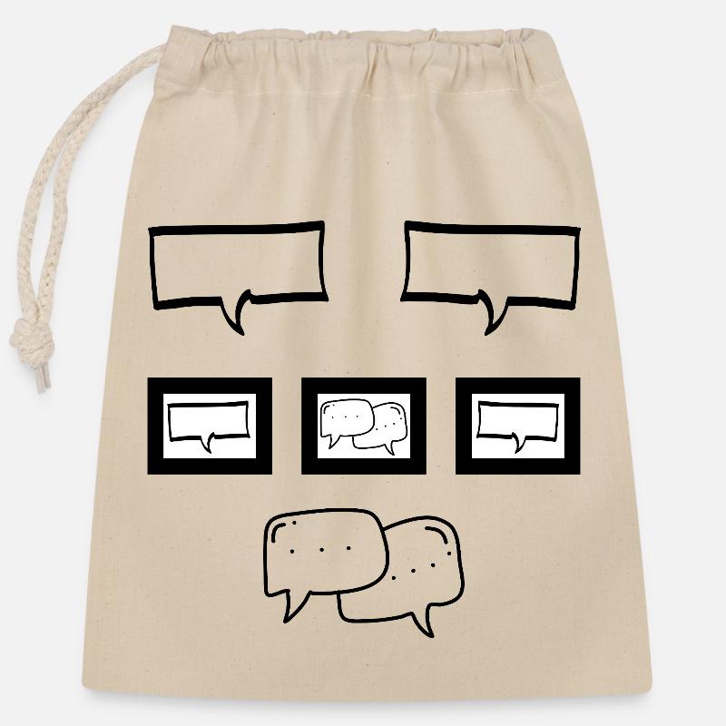 LE SILENCE - Closable cotton gift bag (25x30cm) - nature