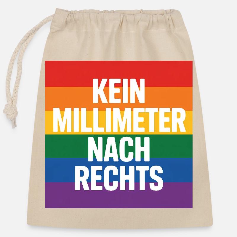 Pas un millimètre à droite - Antifa Tee - Sac cadeau en coton avec cordon (25 x 30 cm) - nature