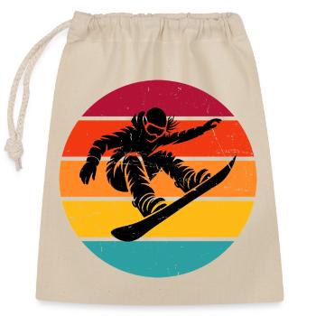 Frisches Snowboard Motiv für Snowboard für Frauen - Verschließbarer Geschenkbeutel aus Baumwolle (25x30cm) - Natur - Vorne