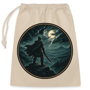 Moonlight Knight on the Abyss - Closable cotton gift bag (25x30cm) - nature - Front