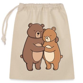 Cute Cuddly Loving Bears - Closable cotton gift bag (25x30cm) - nature - Front