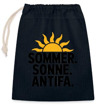 Sommer Sonne Antifa – Antifaschistisches T-Shirt - Verschließbarer Geschenkbeutel aus Baumwolle (25x30cm) - Navy - Vorne