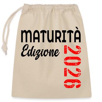 Diplôme de fin d’études secondaires 2026 Édition italienne - Sac cadeau en coton avec cordon (25 x 30 cm) - nature - Devant