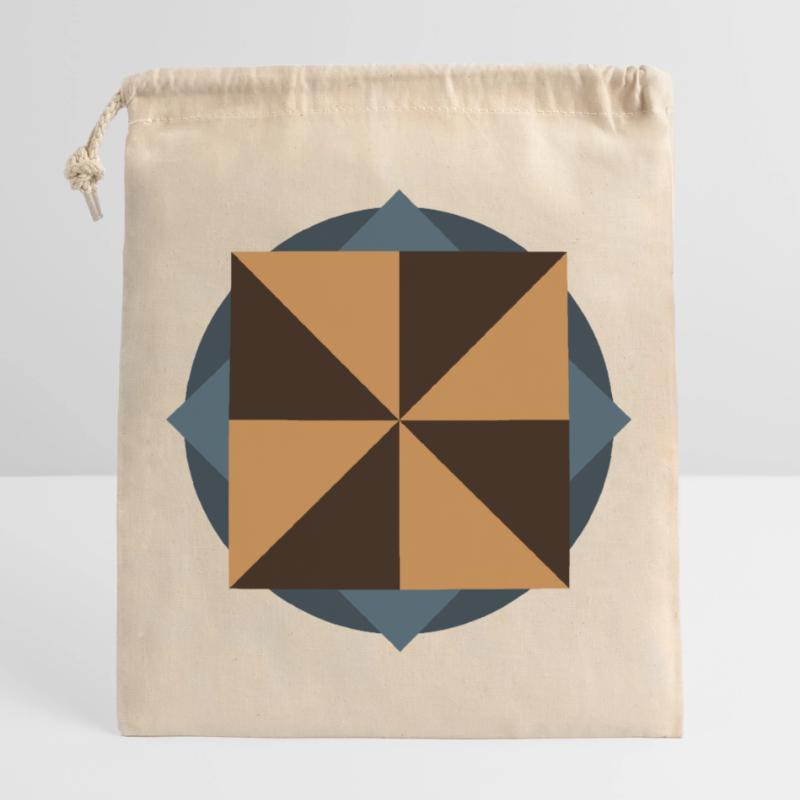PYRAMID CORE GEOMETRY | Basic Shapes Artwork Closable cotton gift bag (25x30cm)