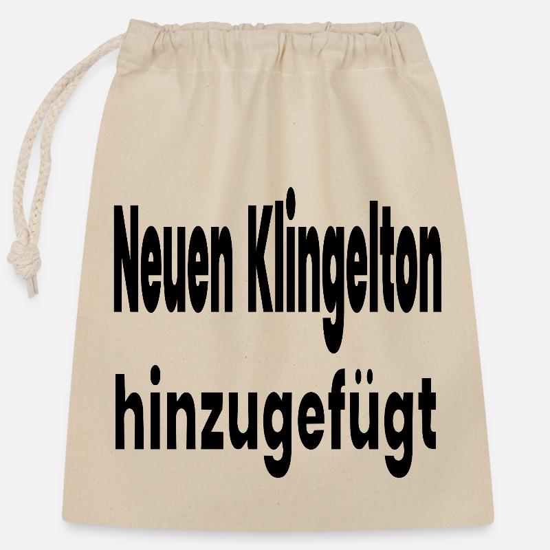 Klingelton - Verschließbarer Geschenkbeutel aus Baumwolle (25x30cm) - Natur