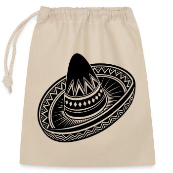 Mexikanischer Sombrero - Verschließbarer Geschenkbeutel aus Baumwolle (25x30cm) - Natur - Vorne