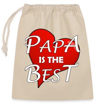PAPA EST LE MEILLEUR - Sac cadeau en coton avec cordon (25 x 30 cm) - nature - Devant