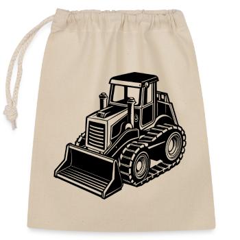 Bulldozer - Closable cotton gift bag (25x30cm) - nature - Front