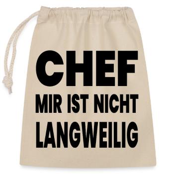 chef - Closable cotton gift bag (25x30cm) - nature - Front