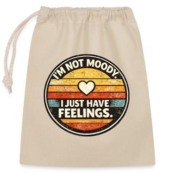Non Moody Feelings Retro - Closable cotton gift bag (25x30cm) - nature - Front
