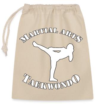 TAEKWONDO - Verschließbarer Geschenkbeutel aus Baumwolle (25x30cm) - Natur - Vorne