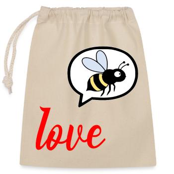J’adore le miel des abeilles - Sac cadeau en coton avec cordon (25 x 30 cm) - nature - Devant