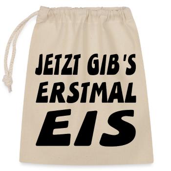 Eis - Verschließbarer Geschenkbeutel aus Baumwolle (25x30cm) - Natur - Vorne