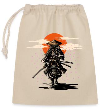 Samurai Sun and Sakura - Closable cotton gift bag (25x30cm) - nature - Front