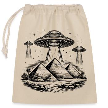 Pyramiden UFO Ägypten Mystery Ancient Aliens - Verschließbarer Geschenkbeutel aus Baumwolle (25x30cm) - Natur - Vorne