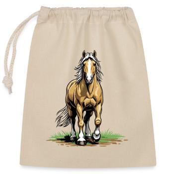 Palomino de Face Pferd Equestrian Elegance Chic - Verschließbarer Geschenkbeutel aus Baumwolle (25x30cm) - Natur - Vorne